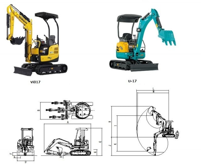 小型バックホー標準0.25㎥未満（0.06㎥）｜レンタル rental カンキ kanki 建機 工場用機械 レンタカー 高所作業車 測量機 ハウス  鋼材 仮設 金物