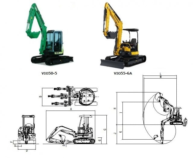 小型バックホー標準0.25㎥未満（0.22㎥）｜レンタル rental カンキ kanki 建機 工場用機械 レンタカー 高所作業車 測量機 ハウス  鋼材 仮設 金物